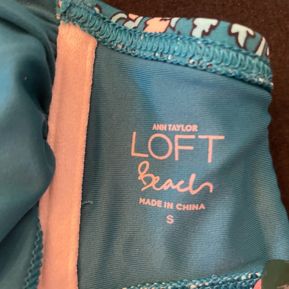 Small Loft Beach Bikini, top and bottom.  Green with flowers - Picture 5 of 8